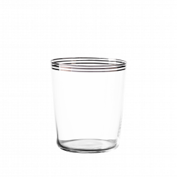 Tumbler 440 ml mit 3 Platin-Streifen - 21st Century Glas Lunasol