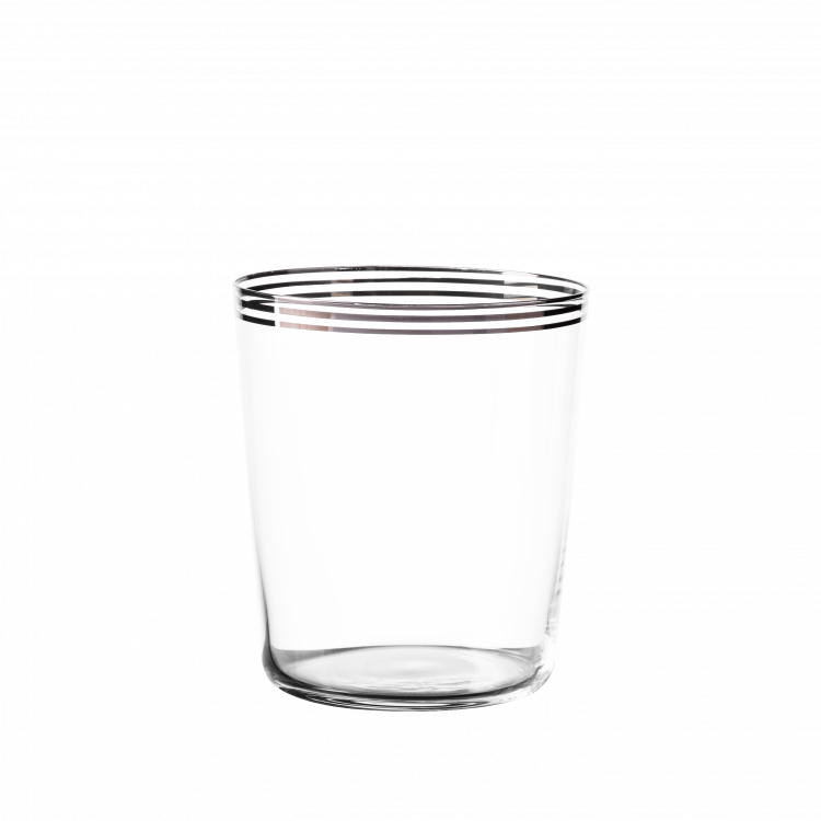 Tumbler 440 ml mit 3 Platin-Streifen - 21st Century Glas Lunasol