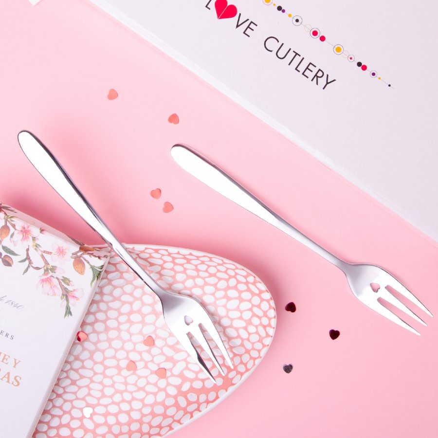 6 mit - Herz Cutlery tlg. Love Kuchengabel-Set